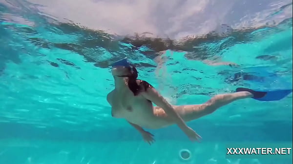 Hot Hungarian naked babe Candy being horny in the pool