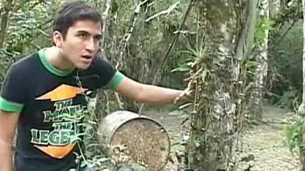 Hot Stud Latino Cumswapping Outdoors  