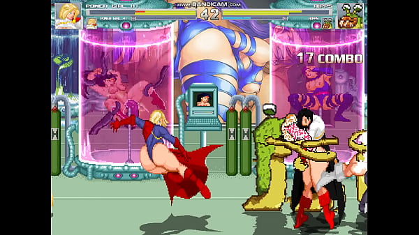 Mugen Super busty heroine vs sluggs in the lab  