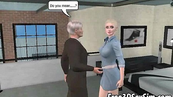 Foxy 3D cartoon blonde getting fucked by an old man