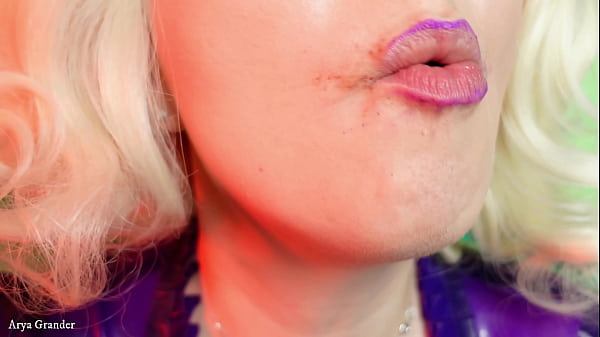 sexy girl slowly eating swallowing chewing with steel braces