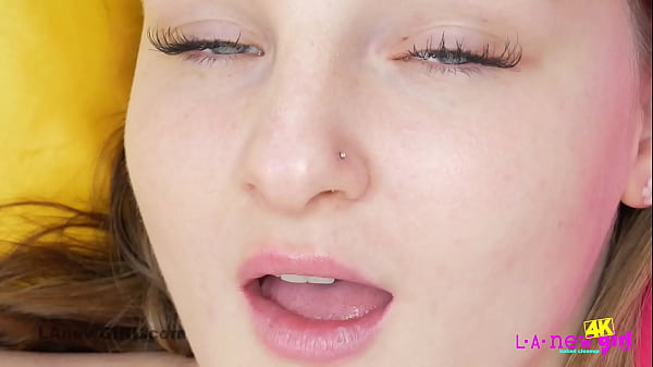 Gorgeous blonde girl slowly teases in 4K Closeup