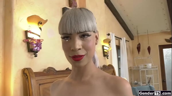 Small tits shemale hitchhiker Itzel Saenz is picked up and wants dick.Back at his place the tgirl deepthroats n facefucks.The trans is anal barebacked  