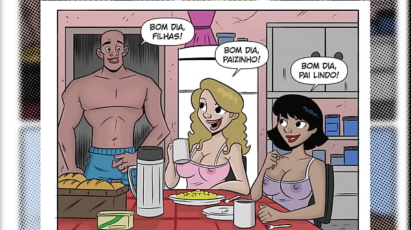 Novinhas seduzindo o pai para conseguir o que querem - HQ Porn&ocirc; Putarias na Favela