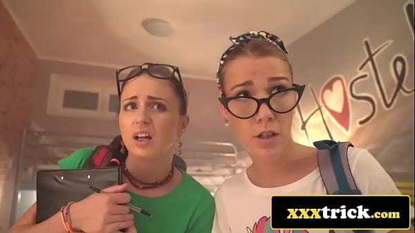 Sexy Euro Babes Giving Hostel Inspector Great Double BJ and Fuck