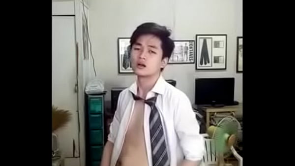 Cute Chinese Twink Strips Down and Cums  