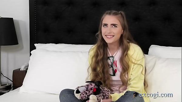 Great first porn! Quirky girl Maddy got a really tight pussy, so good that our big stud had to control his orgasm & he just exploded in her first facial ever! Full video at ExCoGi.com!  