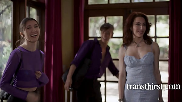 Jealous Of Their Love Tranny Fucks Them Both