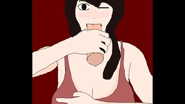 Pixel girl wanks off big dick then sucks on it.