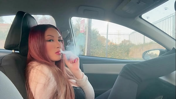 Artemisia Love in the car Hot Smoker European Stepmom