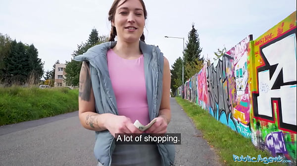 Public Agent Brunette Mina K Gives Outdoor BJ and then has sex in a hotel room