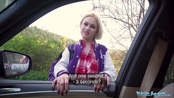 Public Agent She is a pretty blonde babe who sucks and sits on a fat cock  