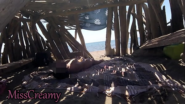 Hidden Beach Hut Pleasure &ndash; Real Public Risky Orgasm! 