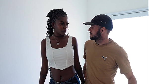 Jenny Pretinha - A 20yo dark-skinned beauty with perfect breasts pays for a trip with rough anal sex for a guy with a huge cock (wet version) AT018