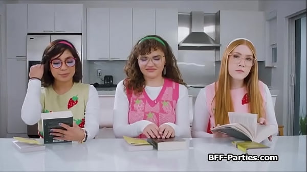 Geek chicks sharing hard dick after reading sexy book