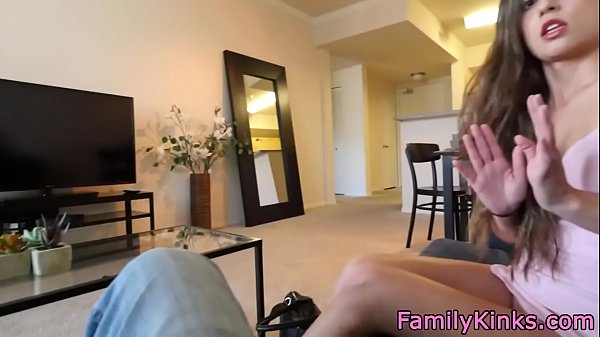 Cocksucking stepsister tastes stepbros cum