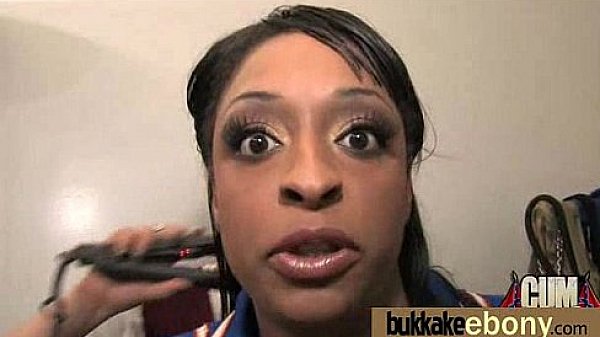 Hot ebony chick love gangbang interracial 10  