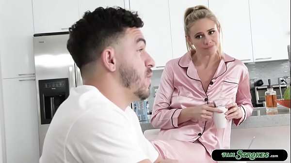 Busty stepaunt is drinking coffee while her stepnephew is eating breakfast.She will help him to go college but first,he must suck her tits.He starts sucking her tits and licks her pussy.In return stepaunt lets him fuck her wet pussy deep and hard.