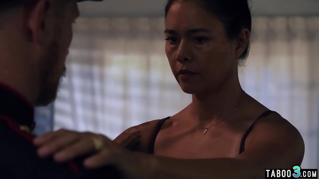 Asian mature stepmother riding on her stepsons huge dick