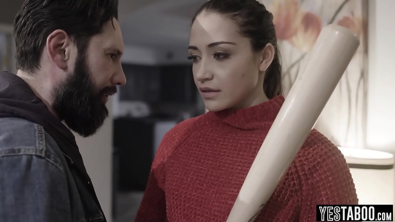 Cute brunette chick having a rough fuck with the neighbour