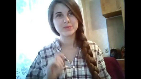 cute long hair brunette girl strips down on camshow