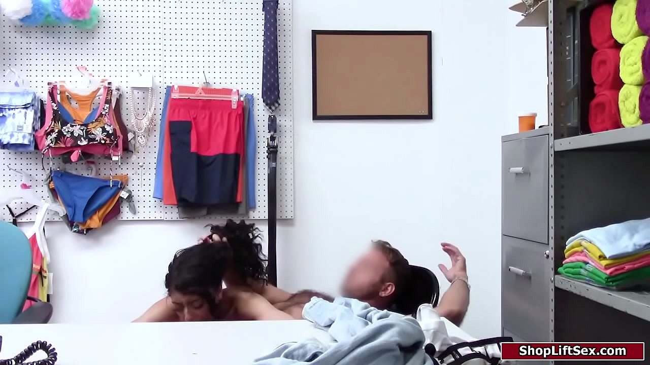 Horny officer fucking a petite ebony shoplifter