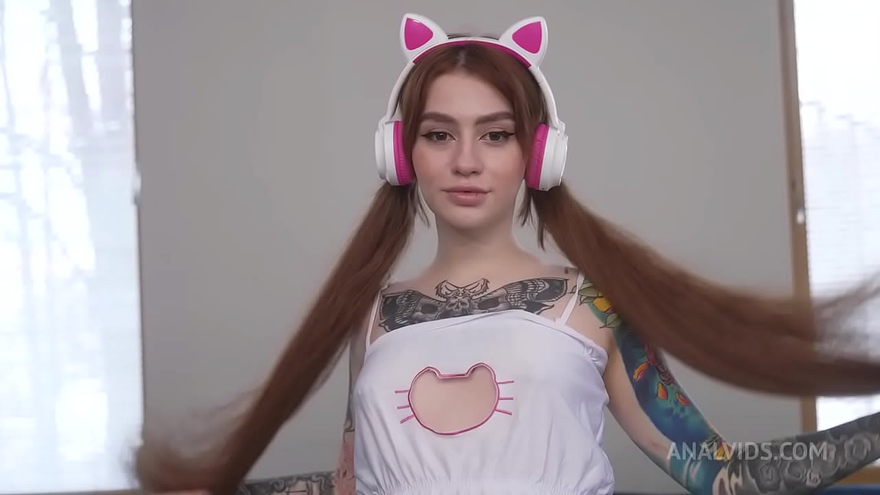 Two monster cocks in one hole DVP   anal ! First Double Pussy teenager 19yo - Little Ninja