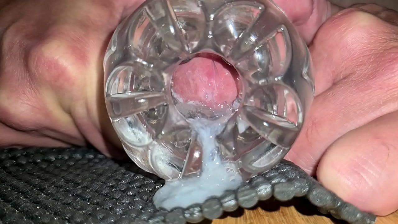 Huge slowmotion cumshot in pocket pussy