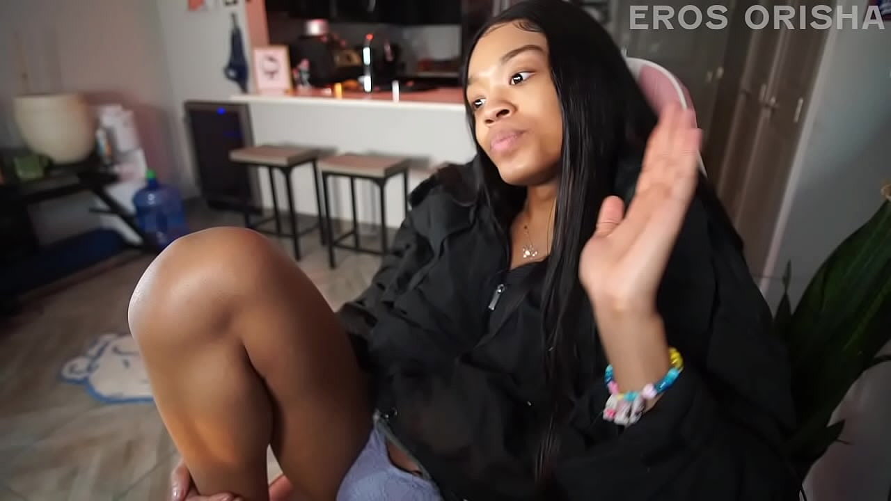 SUPER HORNY EBONY Trans Pornstar Eros Orisha Strokes Her BIG BLACK COCK On Cam!