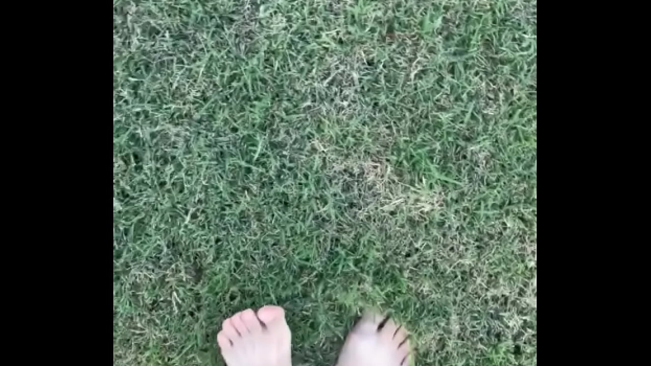 Feet on the grass with nails. If you want more