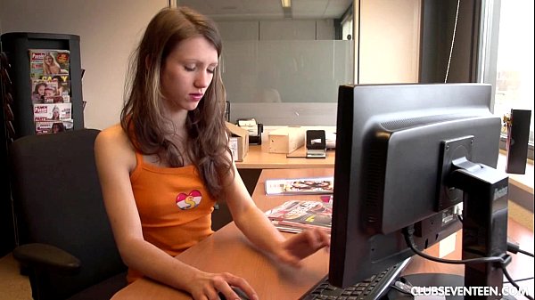 Busty teen masturbates alone