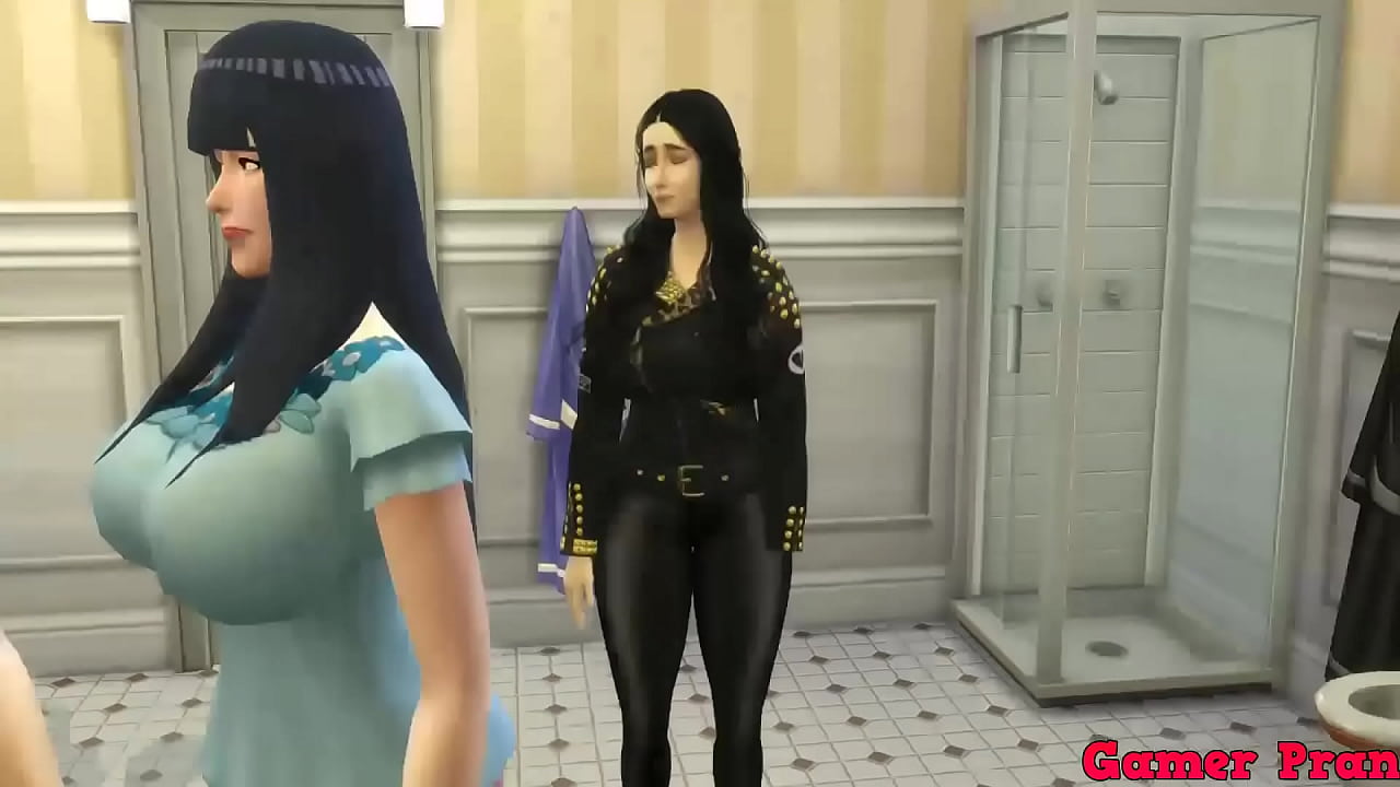 Group Sex Cap 6 Naruto and his Stepmother Hinata and Acquaintance Hanabi can't get out of the bathroom, they end up having a meeting with their Neighbor
