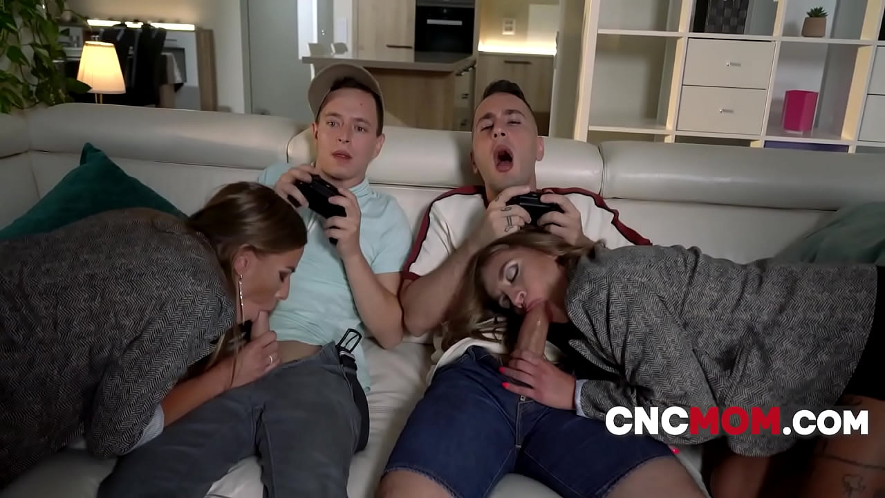 Joy Of Having 2 Stepmom's 2 Free To Fuck Pussies & 4 Tits