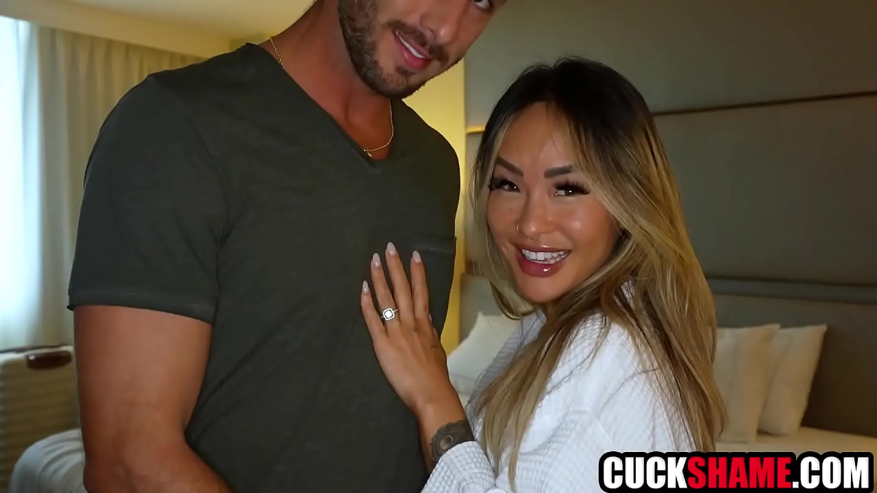 Cuckold hubby invites hot guy to fuck his asian wife