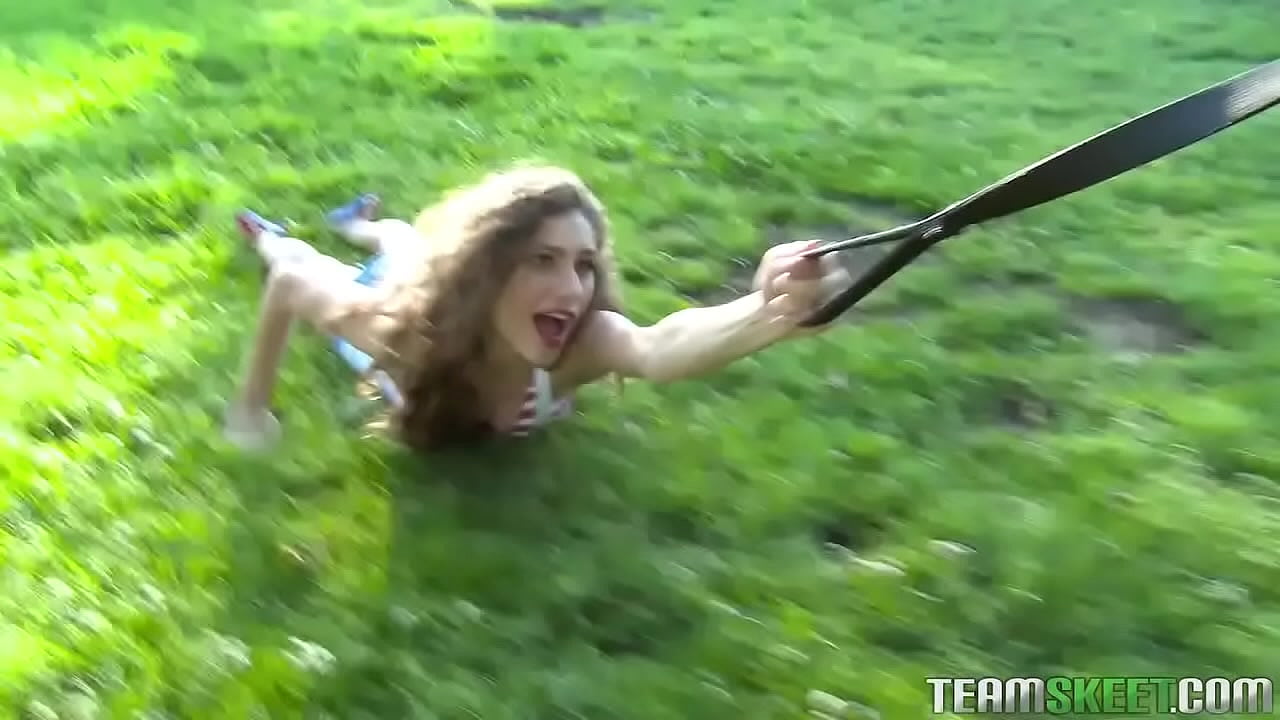 Petite teen gets caged and punished by some big cock giving some sloppy head and getting fucked doggystyle.