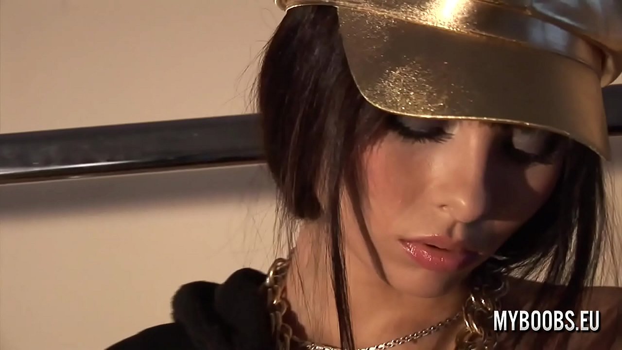 Big tits brunette and her perfect ass in latex