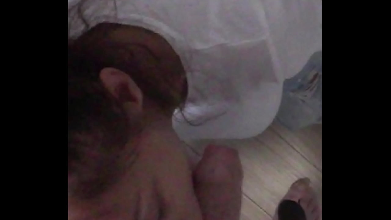 Candie Cross&rsquo; eyes locked on mine while she gags on my cock in those tight jeans&mdash;the perfect submissive slut begging to be used.