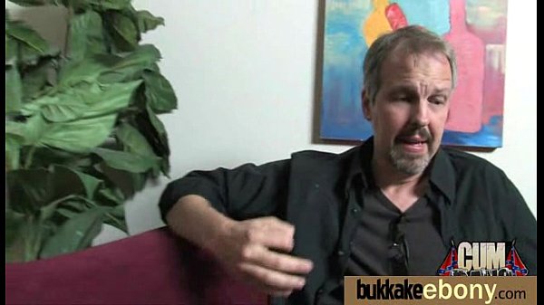 Ebony Cum Slut Hottie Bukkake Party 15