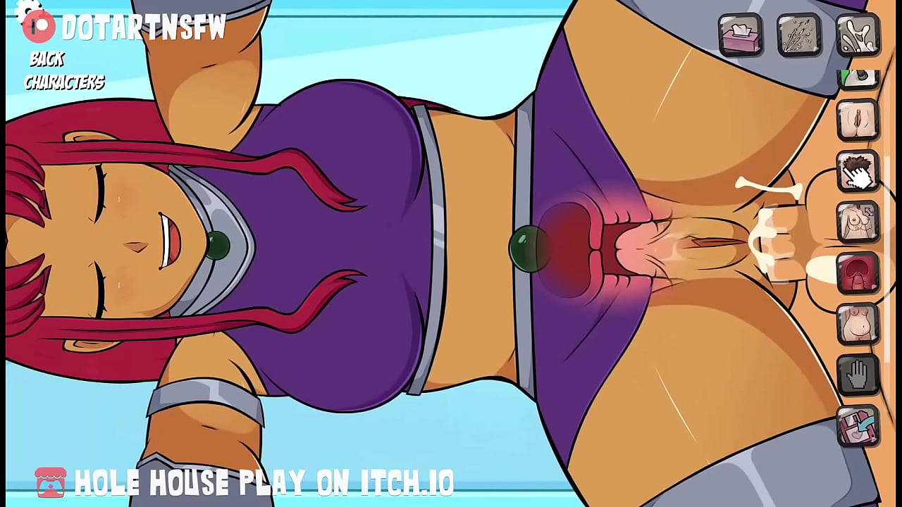 Starfire fucked and filled with cum in multiple positions - Hole House