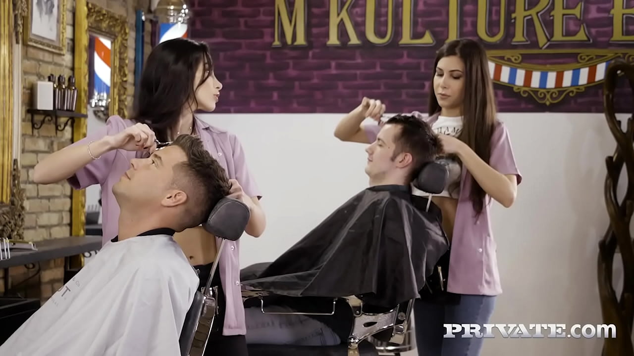 Hot Hairdressers Anya Krey and Clea Gaultier convince their clients to join them in a foursome fuck session with intense anal, moaning and shared facials! Full Flick & 1000s More at Private.com!