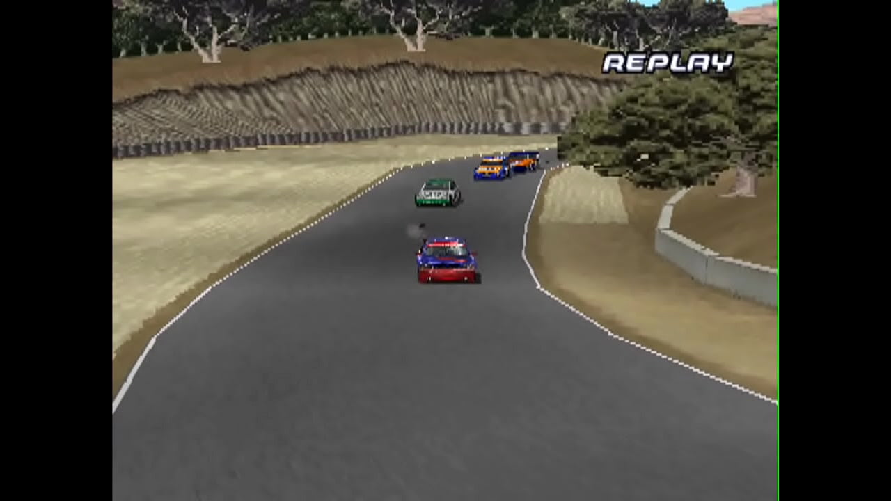Playstation Gameplay: Jarrett and Labonte Stock Car Racing (year: 2000 Codemasters)