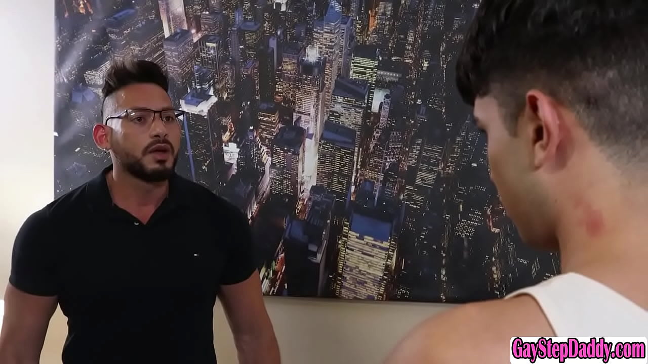 Attidude Gay stepson argue with his stepdad on the couch,after that,his stepdad get naked and lets him suck his dick passionately