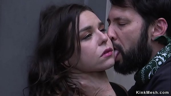 Mad dude tied up sexy brunette student and then fucked her mouth and asshole