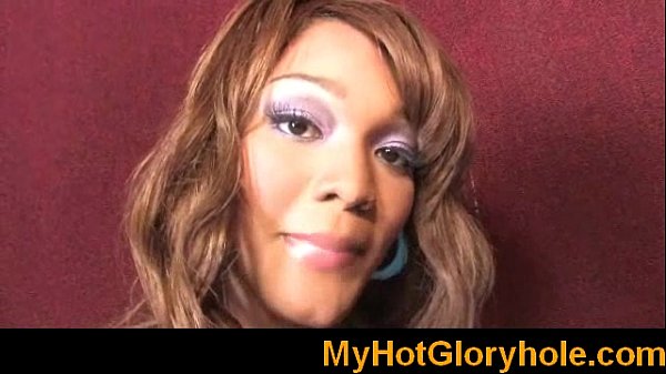 Gloryhole Initiations Black babe sucking white cock 7