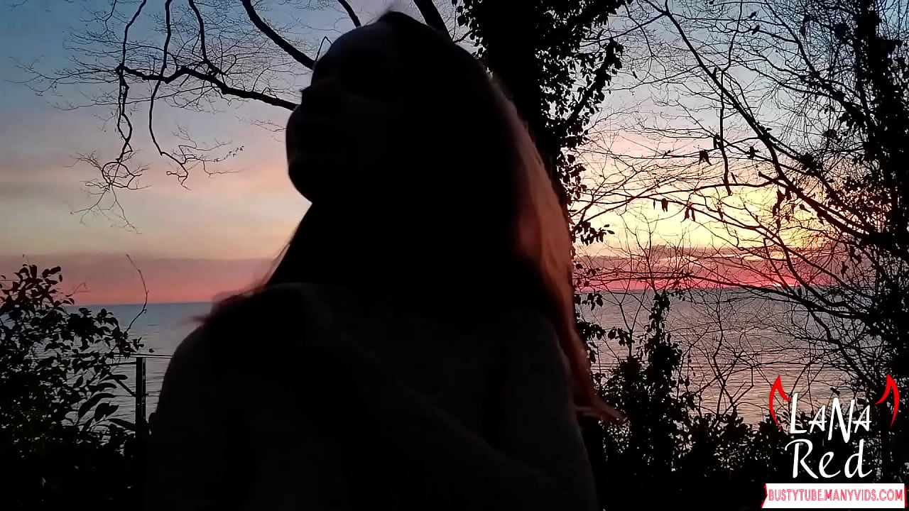 Slut Showed Huge Tits, Titjob and Public Blowjob Big Cock to Cum in Mouth - Outside on the Sea - Lana Red