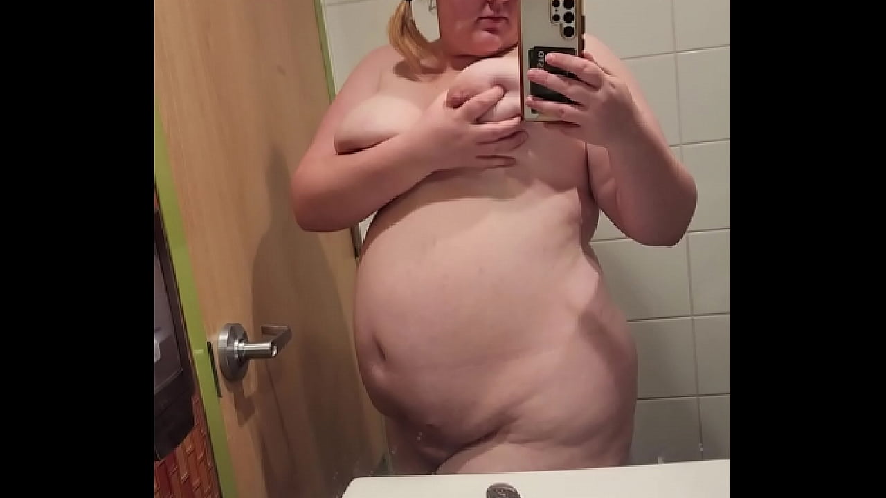 Quick tease in public bathroom