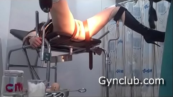 Girl  on a gyno chair new gyno video medical fetish