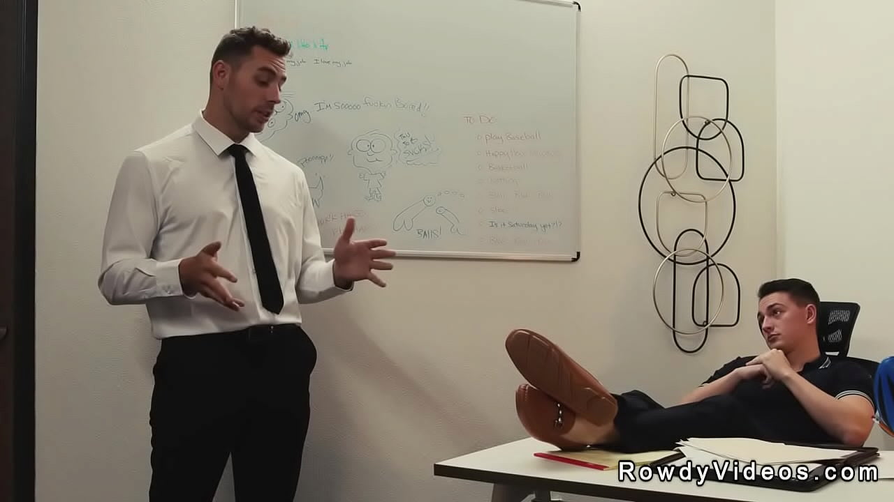 Entitled man of a CEO Masyn Thorne makes associate Carter Woods suck his hard cock then he sucks his big cock and anal fucks him