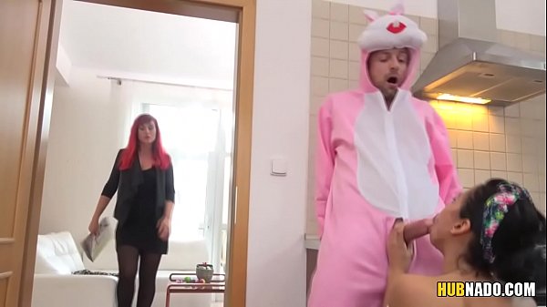 Latin maid fucks the funny Easter Bunny