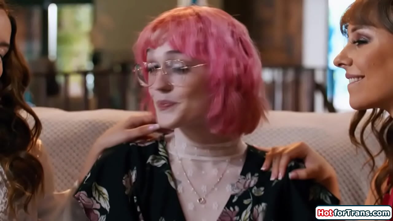 Angel n devil decide  to have a sexduel to win over ts Claire Tenebrarum.The small tits shemale is deepthroated and rimmed.The tgirl gets a footjob